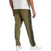 imageadidas Mens Essentials 3Stripes Fleece Open Hem PantsOlive StrataBlack