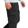 imageadidas Mens Essentials Feel Cozy Fleece Cargo PantsBlackWhite