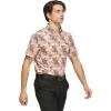 imageadidas Mens GoTo Printed Golf Polo ShirtPowder Coral S25Aurora Ruby S25