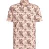 imageadidas Mens GoTo Printed Golf Polo ShirtPowder Coral S25Aurora Ruby S25