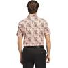 imageadidas Mens GoTo Printed Golf Polo ShirtPowder Coral S25Aurora Ruby S25
