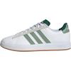 imageadidas Mens Grand Court 20 Tennis ShoeWhiteSilver GreenCollegiate Green