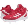 imageadidas Mens Icon 7 Mid Baseball ShoeTeam Power RedWhiteSilver Metallic