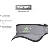 imageadidas Mens Superlite Adjustable Fit Sport Performance VisorGreySemi Green SparkBlack20