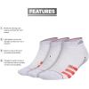 imageadidas Mens Superlite Stripe 3 Low Cut Socks 3PairCool Light HeatherBetter ScarletBright Red