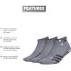 imageadidas Mens Superlite Stripe 3 Low Cut Socks 3PairHeather Dark GreyBlackNight Grey
