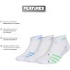 imageadidas Mens Superlite Stripe 3 Low Cut Socks 3PairWhiteSemi Green SparkSemi Blue Burst