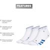 imageadidas Mens Superlite Stripe 3 Low Cut Socks 3PairWhiteTeam Royal BlueGlory Blue