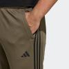 imageadidas Mens Train Essentials 3Stripes PantsOlive StrataBlack