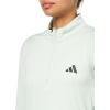 imageadidas Mens Train Essentials QuarterZip Long Sleeve TShirtLinen Green