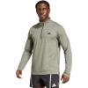 imageadidas Mens Train Essentials QuarterZip Long Sleeve TShirtNight CargoBlack