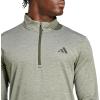 imageadidas Mens Train Essentials QuarterZip Long Sleeve TShirtNight CargoBlack