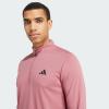 imageadidas Mens Train Essentials QuarterZip Long Sleeve TShirtPreloved Crimson