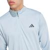 imageadidas Mens Train Essentials QuarterZip Long Sleeve TShirtWonder Blue