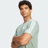 imageadidas Mens Training Essentials 3Stripes TShirtSilver Green  White