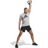 imageadidas Mens Training Essentials Feel Ready Logo TShirtMedium Grey Heather  Black
