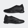 imageadidas Unisex Predator Accuracy3 Turf Soccer ShoeBlackBlackWhite Laceless