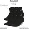 imageadidas Womens Ankle Socks Athletic Cushioned Quarter Fit 6Pack Durable Comfortable Cooling with CompressionBlackAluminum 2