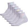imageadidas Womens Ankle Socks Athletic Cushioned Quarter Fit 6Pack Durable Comfortable Cooling with CompressionGreyBliss PopClear Mint