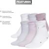 imageadidas Womens Ankle Socks Athletic Cushioned Quarter Fit 6Pack Durable Comfortable Cooling with CompressionPreloved Fig PurpleClear Onix GreyWhite