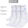 imageadidas Womens Ankle Socks Athletic Cushioned Quarter Fit 6Pack Durable Comfortable Cooling with CompressionWhiteClear Sky BlueBliss Lilac Purple