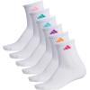 imageadidas Womens Ankle Socks Athletic Cushioned Quarter Fit 6Pack Durable Comfortable Cooling with CompressionWhiteShock PinkBright Cyan