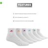 imageadidas Womens Ankle Socks Athletic Cushioned Quarter Fit 6Pack Durable Comfortable Cooling with CompressionWhiteShock PinkBright Cyan