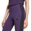 imageadidas Womens Essentials 3Stripes Cotton LeggingsAurora PlumBlack