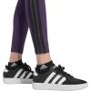 imageadidas Womens Essentials 3Stripes Cotton LeggingsAurora PlumBlack