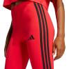 imageadidas Womens Essentials 3Stripes Cotton LeggingsPure RubyBlack