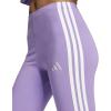 imageadidas Womens Essentials 3Stripes Cotton LeggingsViolet FusionWhite