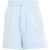 imageadidas Womens Essentials 3Stripes Cotton ShortsBlueWhite