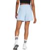 imageadidas Womens Essentials 3Stripes Cotton ShortsBlueWhite