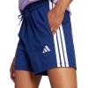 imageadidas Womens Essentials 3Stripes Cotton ShortsDark BlueWhite