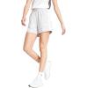 imageadidas Womens Essentials 3Stripes Cotton ShortsLight Grey HeatherWhite