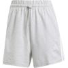 imageadidas Womens Essentials 3Stripes Cotton ShortsLight Grey HeatherWhite