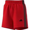imageadidas Womens Essentials 3Stripes Cotton ShortsPure RubyBlack