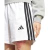 imageadidas Womens Essentials 3Stripes Cotton ShortsWhiteBlack
