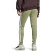 imageadidas Womens Essentials 3Stripes Fleece PantsTent Green