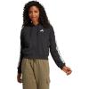 imageadidas Womens Essentials 3Stripes French Terry FullZip HoodieBlackWhite