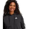 imageadidas Womens Essentials 3Stripes French Terry FullZip HoodieBlackWhite