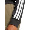 imageadidas Womens Essentials 3Stripes French Terry FullZip HoodieBlackWhite