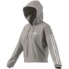 imageadidas Womens Essentials 3Stripes French Terry FullZip HoodieWonder AluminaWhite