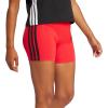 imageadidas Womens Essentials 3Stripes HighWaisted Biker ShortsPure RubyBlack
