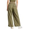 imageadidas Womens Essentials 3Stripes Woven Parachute PantsOlive StrataWhite
