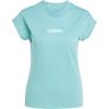 imageadidas Womens Essentials Linear Cotton TShirtPowder TealWhite