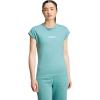 imageadidas Womens Essentials Linear Cotton TShirtPowder TealWhite