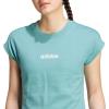 imageadidas Womens Essentials Linear Cotton TShirtPowder TealWhite