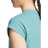 imageadidas Womens Essentials Linear Cotton TShirtPowder TealWhite