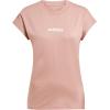 imageadidas Womens Essentials Linear Cotton TShirtWarm ClayWhite